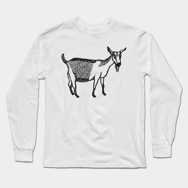 Goat Hand Drawn Long Sleeve T-Shirt by KC Happy Shop